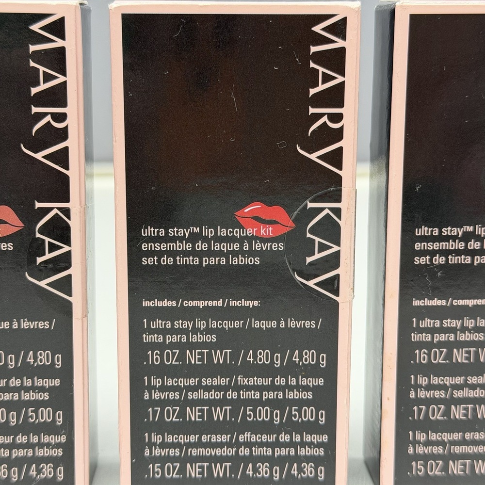 NIB Mary Kay Ultra Stay Lip Lacquer Kit PLUM ROSE CHERRY 1 Ea Sealed NOS - Picture 4 of 12